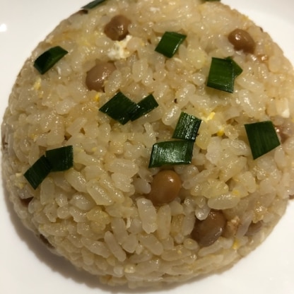 憧れていた納豆チャーハン！美味しかったです！勇気出して作ってよかったー！夕飯に、大人も子供もいただきます(´∀｀)★